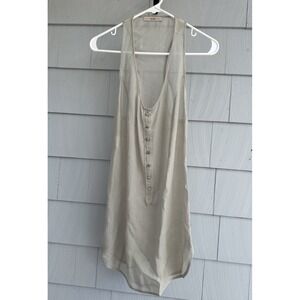 Etro‎ 100% Silk Tank Top Beige Racerback Italy Size 44 (US Size 8) M Scoop Neck